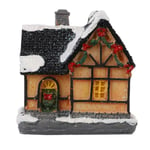 NUOBESTY LED Light Up Christmas Scene Village House Mini Village Houses Miniature Fairy Garden House Lighted Christmas Table Centerpieces Decorations