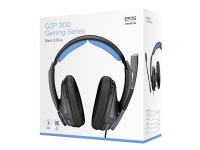 EPOS GSP 300 - Headset - fullstorlek - kabelansluten - 3,5 mm kontakt - ljudisolerande - svart, blå