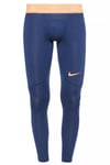 Nike Pro HyperCool Training Tights 3/4 Sz XL Blue Laser Orange 888295 471