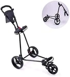 XINTONGSPP Home Golf Cart, 3 Wheel Trolley Folding Pull Push Golf Cart,Foot Brake, Quick Open And Close Golf Pull Cart (Golf Cart Only)