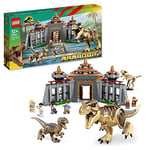 LEGO 76961 Jurassic Park Le Centre des Visiteurs : l’Attaque du T. Rex et du Vélociraptor, 2 Jouets Dinosaures, Figurine Squelette de Dino et 6 Minifigurines, Cadeau Enfants et Adolescents Dès 12 Ans
