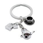 1 Piece Keychain Keyring Jewellery Clasps Suppliers EP5007 Pot Kettle Teapot Teabag Bag Cup Coffee Tea