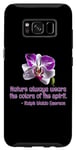 Coque pour Galaxy S8 Orchidée violette vibrante avec citation inspirante Emerson