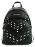 Michael Kors Black Backpack Leather Chevron Studded Abbey Bag Womens RRP £360