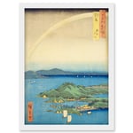 A Fine Evening on the Coast, Tsushima Province Tsushima Province Utagawa Hiroshige Japan Woodblock Artwork Framed Wall Art Print A4