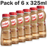 Slimfast Cafe Latte Flavour Shake Ready Protein Drink Milkshake Pack 6 x 325ml