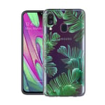 ZhuoFan Samsung Galaxy A40 Case, Phone Case Transparent Clear with Pattern Ultra Slim Shockproof Soft Gel TPU Silicone Back Cover Bumper Skin for Samsung Galaxy A40 Smartphone (Leaves)