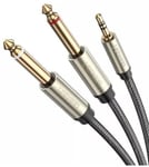 10619 AV126 Cable TRS 3.5 mm to 2x TS 6.35 mm - 5m Grey