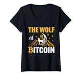 Womens The Wolf Of Bitcoin V-Neck T-Shirt