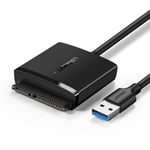 Câble adaptateur pour HDD et SSD SATA 2.5'' / 3.5'' USB 3.0 jusqu'à 12 To - noir