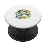 T-shirt rétro « Stay Funky My Friends » PopSockets PopGrip Interchangeable