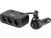 Cigarettändaruttagsplitter Med Laddare 2X Usb-A 1X Usb-C Qc4.0 12V 24V 120W 80Cm Amio-04366