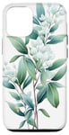 Coque pour iPhone 13 Pro Eucalyptus vert fleur feuilles fleurs branches florales