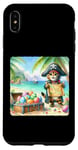 Coque pour iPhone XS Max Chat pirate avec carte au trésor des œufs de vacances Pâques