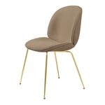 Gubi - Beetle Dining Chair Conic Base Brass Light Bouclé 003 - Matstolar