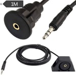 Tangyongjiao 1m Car Truck Dashboard Flush Mount 3.5mm 1/8 AUX Audio Jack Extension Cable Kit(Black) (Color : Black)