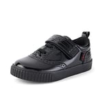 Kickers Infant Girl's Tovni Brogue Black Leather School Shoes, Patent Black, 7 UK Child