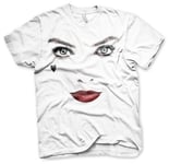 Hybris Harley Quinn Face-Up T-Shirt (White,XXL)