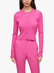 HUGO BOSS Fahara Ribbed Cardigan, Medium Pink