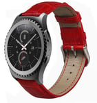 samsung Samsung Galaxy Watch 4 PU Leather (Red) Strap Red