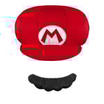 Super Mario Utklädning Keps och Mustasch multifärg