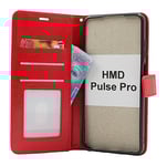 Crazy Horse HMD Pulse Pro / Pulse Plus Plånboksfodral (Röd)