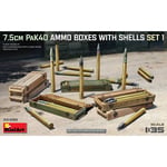 Miniart - 7.5cm Pak40 Ammo Boxes With Shells Set 1maquette Diorama 7.5cm Pak40 Ammo Boxes With Shells Set 1 Miniart 35398 1/35ème Maquette Char Promo Figurine Miniature