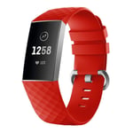 Fitbit Charge 3 / 4 - Silikon armband andningsbar Str- S Röd