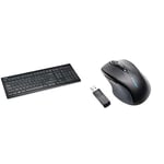 Kensington Wireless Keyboard - AdvanceFit Slim Full Size USB Keyboard- Black (K72344UK) & Wireless Mouse - Pro Fit Full Sized mouse with ergonomic comfort design - Black (K72370EU)