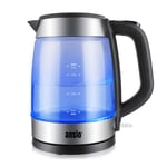 ANSIO Electric Kettle 3000W 1.7L Cordless, Glass Kettle with Auto Shut Off & Boil Dry Protection,Otter Controller