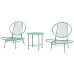 3-delat bistroset av stål, väderbeständig trädgårdsmöbelset med bistrobord, ergonomiska skalformade trädgårdsstolar, utebalkongm