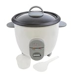 Kitchen Perfected 350W 0.8Ltr Automatic Rice Cooker - Non Stick / Removable Rice Bowl / Warm & Cook Indicators / Toughened Glass Lid / Measuring Cup / Spatula / Recipes Included - White - E3302