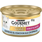 Purina Gourmet Gold Double Plaisir Aliments Humide pour Chat Poisson de l'Océan 24 boîtes de 85 g