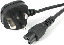 1.8m Laptop Power Mickey Cloverleaf Lead Cable Wire Cord C5 to UK Mains Plug