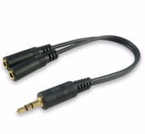 3.5mm Jack Splitter Cable Lead 1 Male to 2 Female Gold 3.5