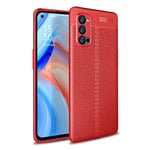 Oppo OPPO Reno4 Pro 5G Leather Texture Case Red