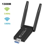 Clé Wifi Puissante,AC1300 Mbps usb3.0 driver-free Computer usb wifi Receiver 300m Wireless Network Card 5G