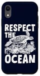 Coque pour iPhone XR Respect The Ocean Sea Turtle Surfer Plongée Fleurs