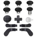 eXtremeRate Metal Replacement Thumbsticks Mod Swap Joysticks for Xbox One Elite Series 2, Gaming Accessories 2 D-Pads 4 Paddles for Xbox One Elite, Elite Series 2 Core Controller - 13 in 1 Black
