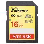 Sandisk Memorycard SD 16GB Extreme Pro UHS-1 SDHC 90MB/s