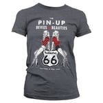 Hybris Route 66 Pin-Ups Girly Tee (DarkGrey,XL)