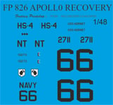 SEA KING APOLLO RECOVERY S-53 HELICOPTER water slide transfers 1/48  FP826 1/48