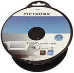 Metronic 419025 – Bobine de câble coaxial TV/Satellite de 25 m, Couleur Noir