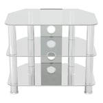 AVF SDC600 Shaped Universal Clear & Chrome TV Stand For Up To 32"