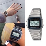 NEW CASIO Retro Classic Unisex Digital Steel Bracelet Watch A168WA-1YES Silver