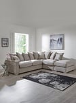 Very Home Chicago Deluxe Fabric Right Hand Scatter Back Corner Sofa With Footstool