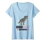 Womens Robotics Grandma, DinoBot Dinosaur Robot T Rex Robotics V-Neck T-Shirt