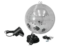 EUROLITE Mirror Ball Set 30cm with LED Spot, Eurolite Spegelboll set 30cm med LED-spot