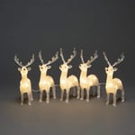 Konstsmide Acrylic Reindeer : 5X : Indoor/Outdoor : UK Plug : 40 LEDs : 6288-103EE