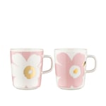 Marimekko - Juhla unikko mugg 25 cl 2-pack - Kaffekoppar - Sami Ruotsalainen - Rosa,Vit